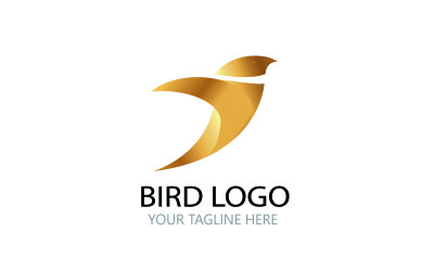 Design de logotipo de pássaro dourado para todas as empresas