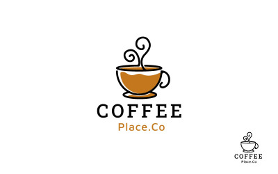 Dessin au trait Café Logo Design Vector