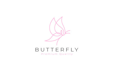Line Art Simple And Elegant Butterfly Logo Design