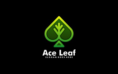 Logo a gradiente artistico con linea a foglia d&amp;#39;asso