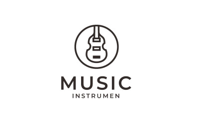 Ретро лінія мистецтва скрипка альт скрипка віолончель бас дизайн логотипу