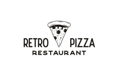 Vintage Hipster Pizza Logo Design