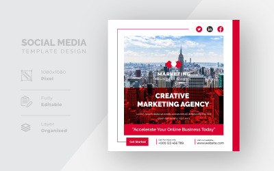 Design creativo del modello di banner Web per post sui social media di marketing