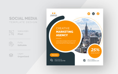 Digital marknadsföring Sociala medier Post Web Banner Mall Design