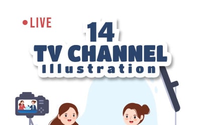 Ilustración de 14 canales de TV