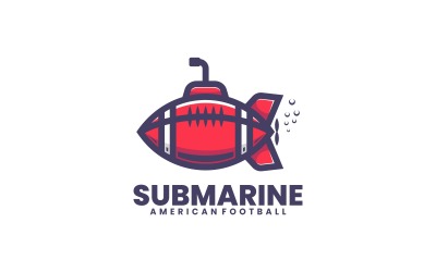Onderzeeër eenvoudig mascotte-logo