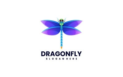 Szablon logo gradientu ważki