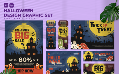 Set grafico di design di Halloween V12