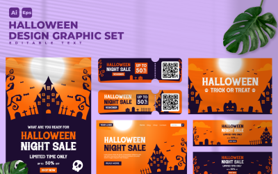Halloween Tasarım Grafik Seti V2
