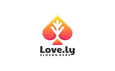 Logo-Stil mit Liebes-Spaten-Farbverlauf