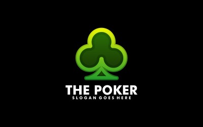 Poker Line Art Gradient Logo