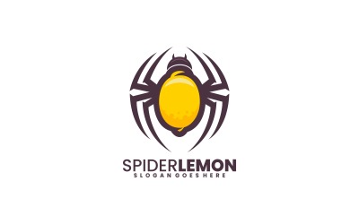 Spinnen-Zitronen-einfacher Logo-Stil