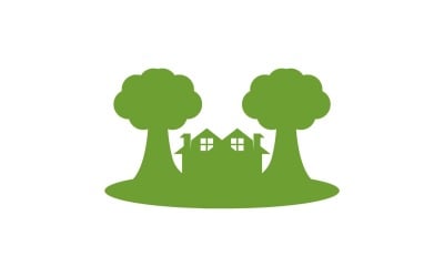Modello vettoriale del logo della natura della costruzione della casa 7