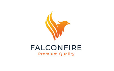 Eagle Falcon Fire Logo Design Vector Template