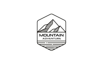 Retro-Emblem Mountain Sea Adventure Logo Design Vector Template