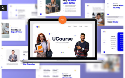 UCourse - Fioletowa żółta prezentacja edukacji PPT