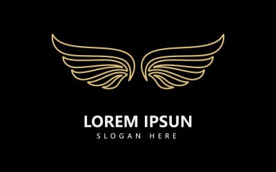 Vleugel logo sjabloon. Vector illustratie. V6