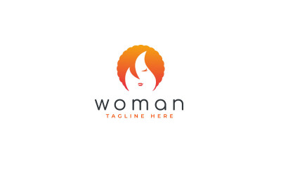 Woman Head With Fire Flame Logo Template