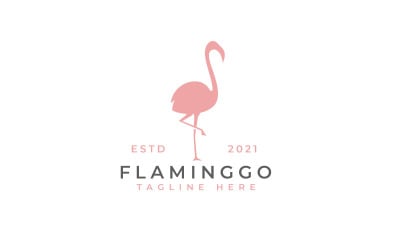 Modèle de vecteur de conception de logo Flamingo
