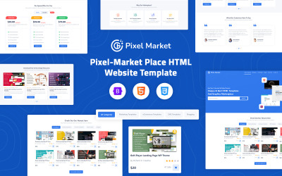 Modelo de site HTML Pixel-Market Place