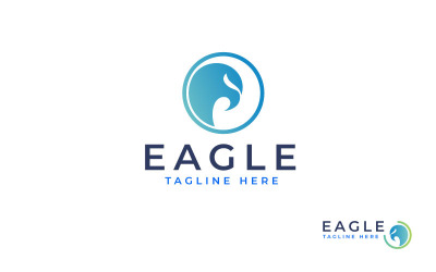 Semplice modello di progettazione del logo della testa dell&amp;#39;aquila