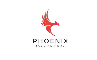 Простой шаблон дизайна логотипа Phoenix Bird