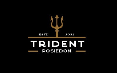 Логотип трезубца - Нептун Бог Посейдон Тритон Король Копье Дизайн логотипа