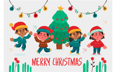 Christmas Children Background Illustration