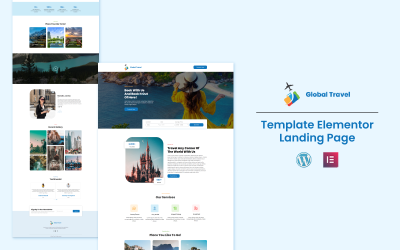 Global Travel - Tour et Voyages Elementor Landing page