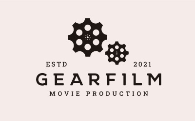 Ingranaggi con bobina di film per la produzione di film Logo Design