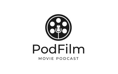 Modèle de vecteur de conception de logo de podcast de film