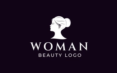 Güzellik Logosu - Kadın Baş Logo Tasarım Şablonu