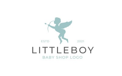 Roztomilý Cupid pro Baby Shop Logo Design šablony