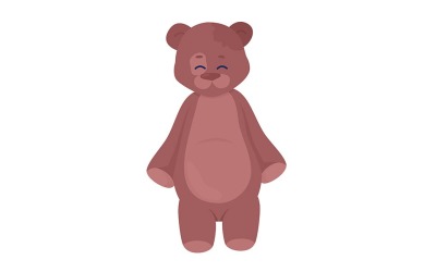 Милий плюшевий ведмедик напівплоский кольоровий векторний об&amp;#39;єкт