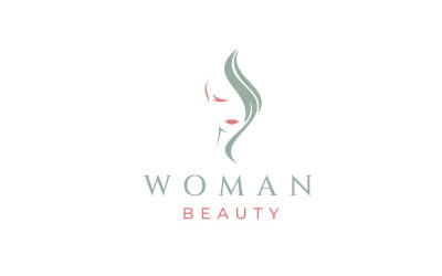 Minimalistická krása žena a vlasy šablona návrhu loga
