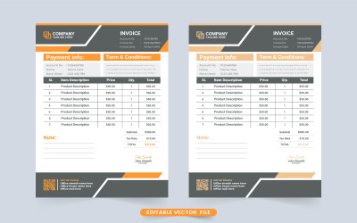 Product price receipt and invoice vector