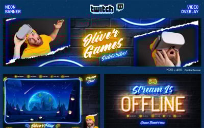 Шаблони Neon Gaming Stream