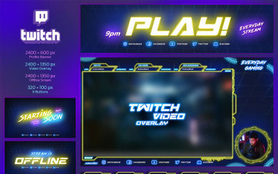 4 X Twitch Streaming Overlays Northern Lights Gaming 