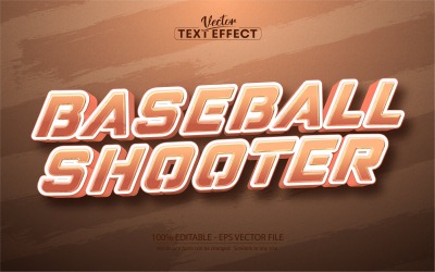 Baseball Shooter - Effet de texte modifiable, style de texte de sport et d&amp;#39;équipe, illustration graphique