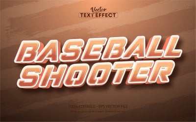 Baseball Shooter - редактируемый текстовый эффект, спортивный и командный стиль текста, графическая иллюстрация