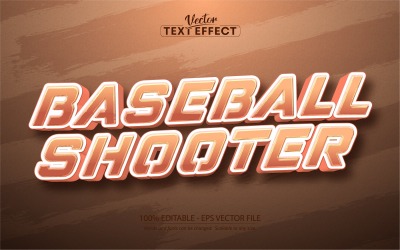Baseball Shooter – szerkeszthető szövegeffektus, sport és csapatszöveg stílus, grafikus illusztráció