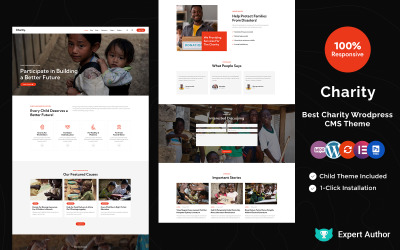 Caridad: tema de WordPress para elementos de donación, amabilidad y sin fines de lucro