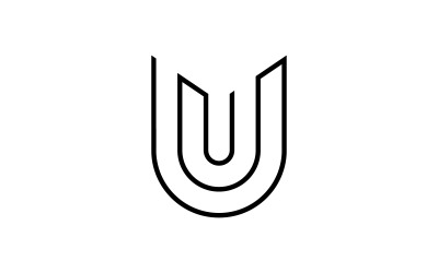 1Letter U  logo template. Vector illustration. V12