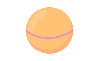 Objeto vectorial de color semiplano de bola naranja
