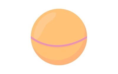 Oggetto vettoriale di colore semi piatto a sfera arancione