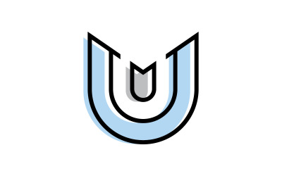 Szablon logo litery U. Ilustracja wektorowa. V9