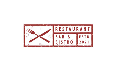 Vintage Rustic Stamp Badge für Restaurant Logo Design Vector Template