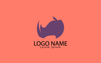 Création de logo de rhinocéros minimaliste