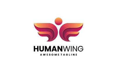 Design del logo sfumato dell&amp;#39;ala umana