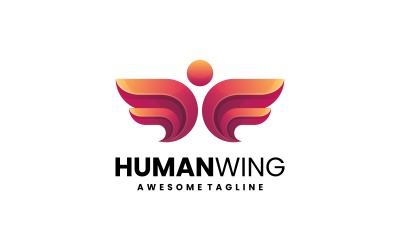 Emberi szárny színátmenetes logótervezés